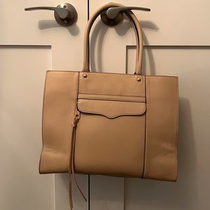Large beige shoulder bag / tote by Rebecca Minkoff
